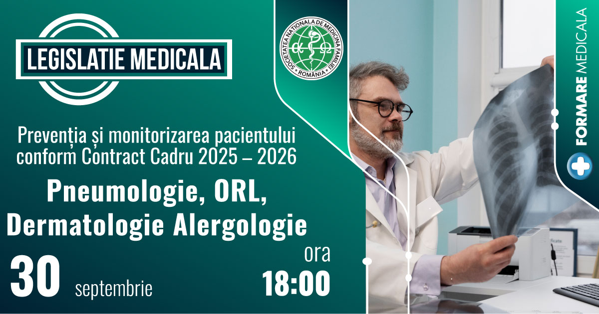 Preventia si monitorizarea pacientului conform Contractului Cadru 2025-2026   Pneumologie, Dermatologie, Alergologie